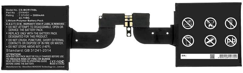 Sparepart Battery for Microsoft Surface 22.71Wh Li-Pol 7.57V 3000mAh, DYNH01 (22.71Wh Li-Pol 7.57V 3000mAh Black for Microsoft Tablet Surface Book 2 1793, 15)