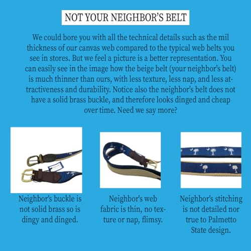 SC Palmetto Moon Genuine Leather State Flag Ribbon Belt4