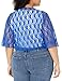 Star Vixen Women's Plus-Size 3/4 Sleeve Lace Tiefront Shrug Sweater, Solid Royal, 3X