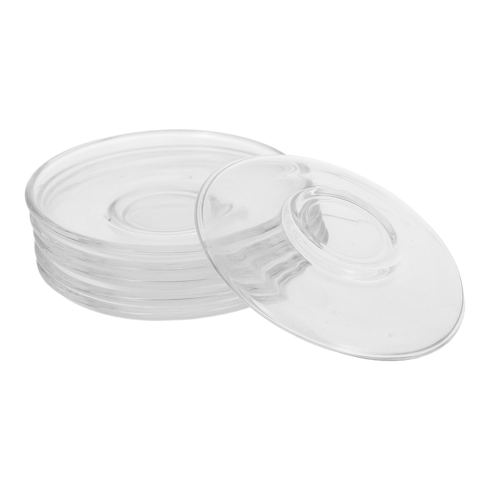 ABOOFAN Piattini Trasparenti in Vetro e Sottobicchieri 6 Pezzi 9X9 CM per Tazze da tè e Snack Adatti a Uso Domestico e Ristorazione Aspetto Creativo Riutilizzabile