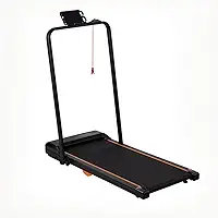 Esteira Elétrica Dobrável, Preta com Laranja, 43x110 cm, Suporte para Celular, Bivolt 110-220V, 100 kg