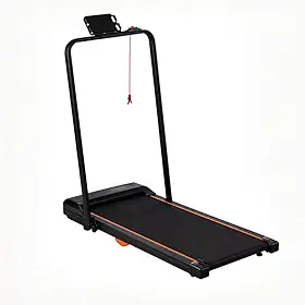 Esteira Elétrica Dobrável, Preta com Laranja, 43x110 cm, Suporte para Celular, Bivolt 110-220V, 100 kg