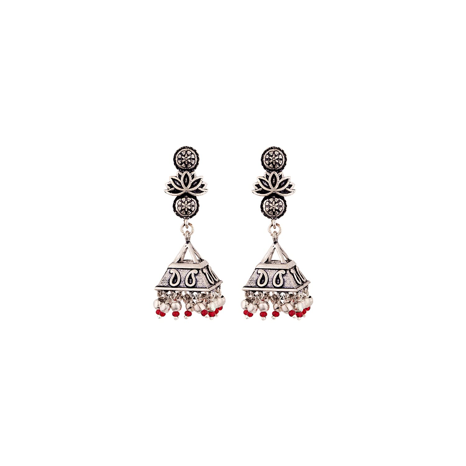 Voylla Jhumki Earrings for Women (Silver) (8907617972367) (B07RGBFT15) Amazon Price History, Amazon Price Tracker