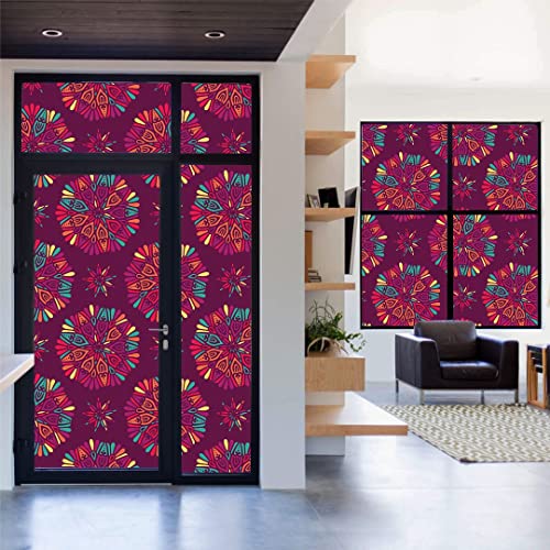 Image of CVANU Window Film Privacy Heat-UV Protection Self-Adhesive Window Glass Film Viny Sheet Multicolor Size(23inch X 200inch) C167