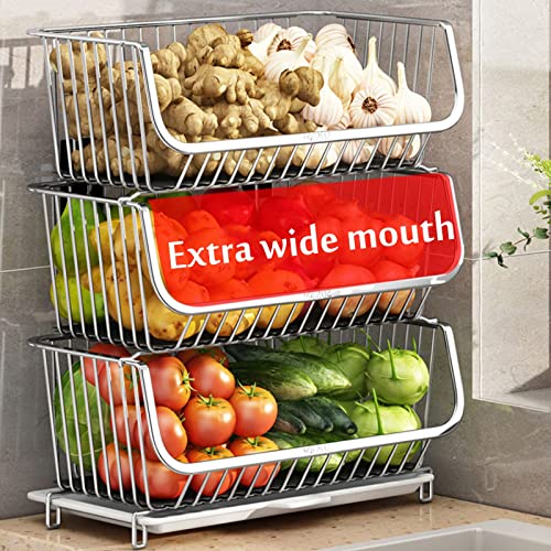 Cesta de cocina de dos niveles para organizar tus aperitivos, verduras y frutas 2