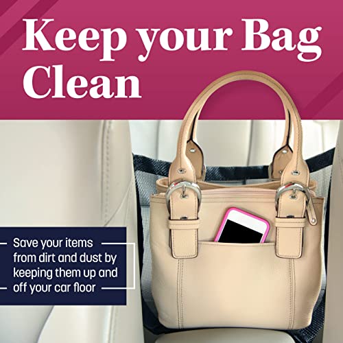 Car Cache Purse Holder For Car - Net Pocket Organizer For Handbag Storage Between Seats - Dog Car Barrier - Car Accessories For Women And Men - Black #TOP6