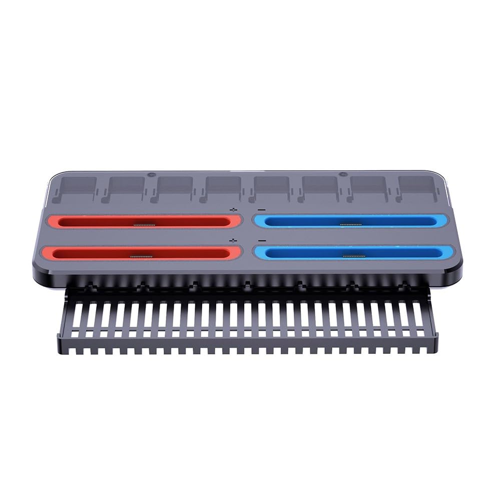 Base di ricarica per Nintendo Switch 2 con 4 porte, 8 schede di gioco, indicatore LED, costruzione ABS, design compatto, nero