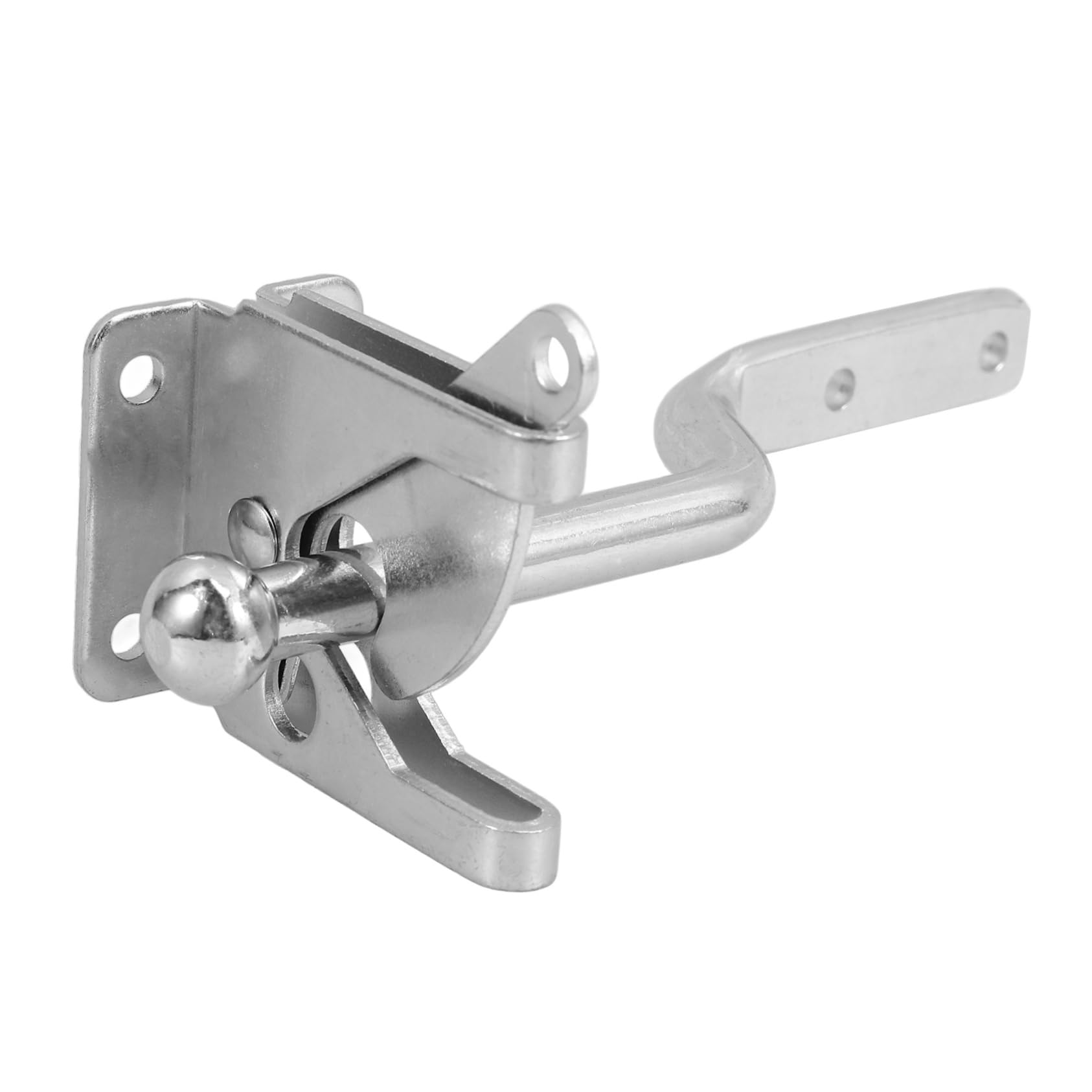 Loquet de Portail Robuste en Fer Argenté pour Portillon de Jardin en Bois, Serrure de Clôture Élégante et Sécurisée, pour Usage Extérieur et Ferme