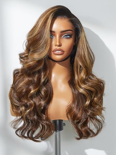 Image of LUVME HAIR 7x6 HD Lace All-Day Comfort Wig 200% Density Hair PartingMax Lace Wigs Highlight Color Loose Body Wave Lace Front
