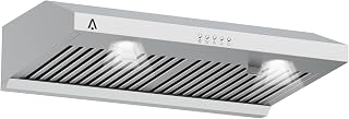 GarveeTech Under Cabinet Range Hood 30 in, 400 CFM Range Hood for Duct/Ductless Convertible, Stainless Steel Kitchen Vent Hood with 3 Speed Exhaust Fan and Two Bright LED Lights