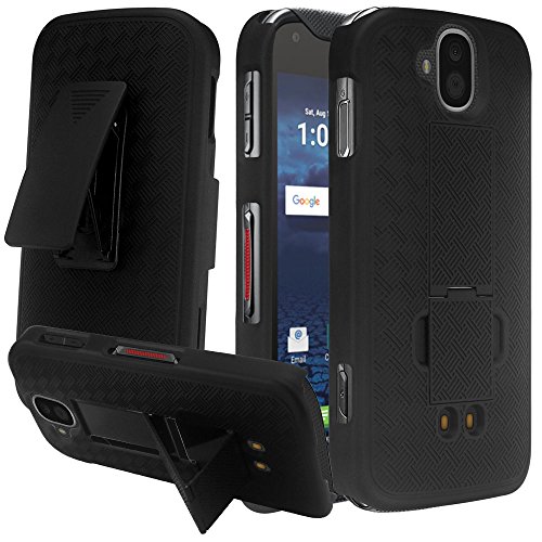 DuraForce Pro Case,Harryshell [ Belt Clip Holster ] [ Kickstand ] Heavy Armor Shock Absorbing Impact Resist Protective Case for Kyocera Duraforce Pro E6810,E6820,E6830,E6800,E6833 (Black)