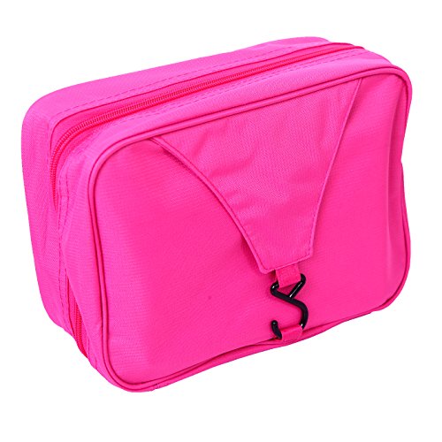 HDE Personal Travel Shower Organizer Hanging Toiletry Wash Bag Bathroom Tote (Hot Pink)