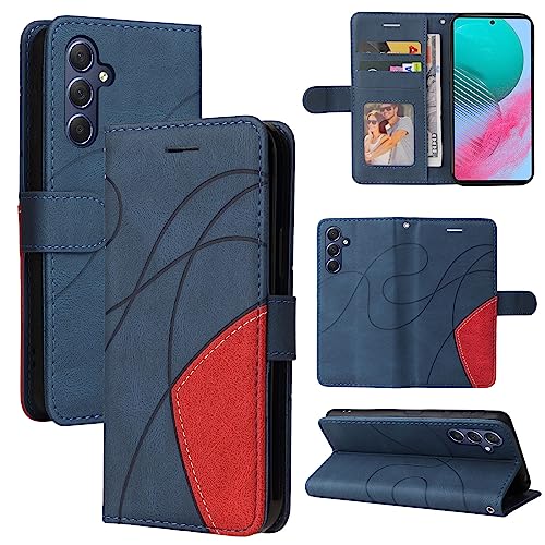 Wuhaizher Samsung A15 Case Geometric, Shockproof Wallet Case PU Leather with Card Slots Folding Stand Magnetic Scratchproof Protect Flip Cover for Samsung Galaxy A15 5G / 4G Phone Cases, Blue
