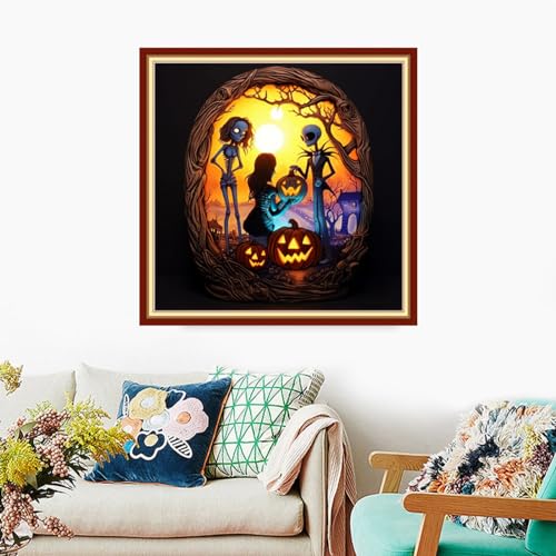 Image of Foxdiviy Stamped Cross Stitch Kits Full Range of Embroidery Needlework Starter Kits for Beginners Adults 11CT Embroidery Patterns Art Crafts DIY Needlepoint Kits-Magic Skull 18x18 inch