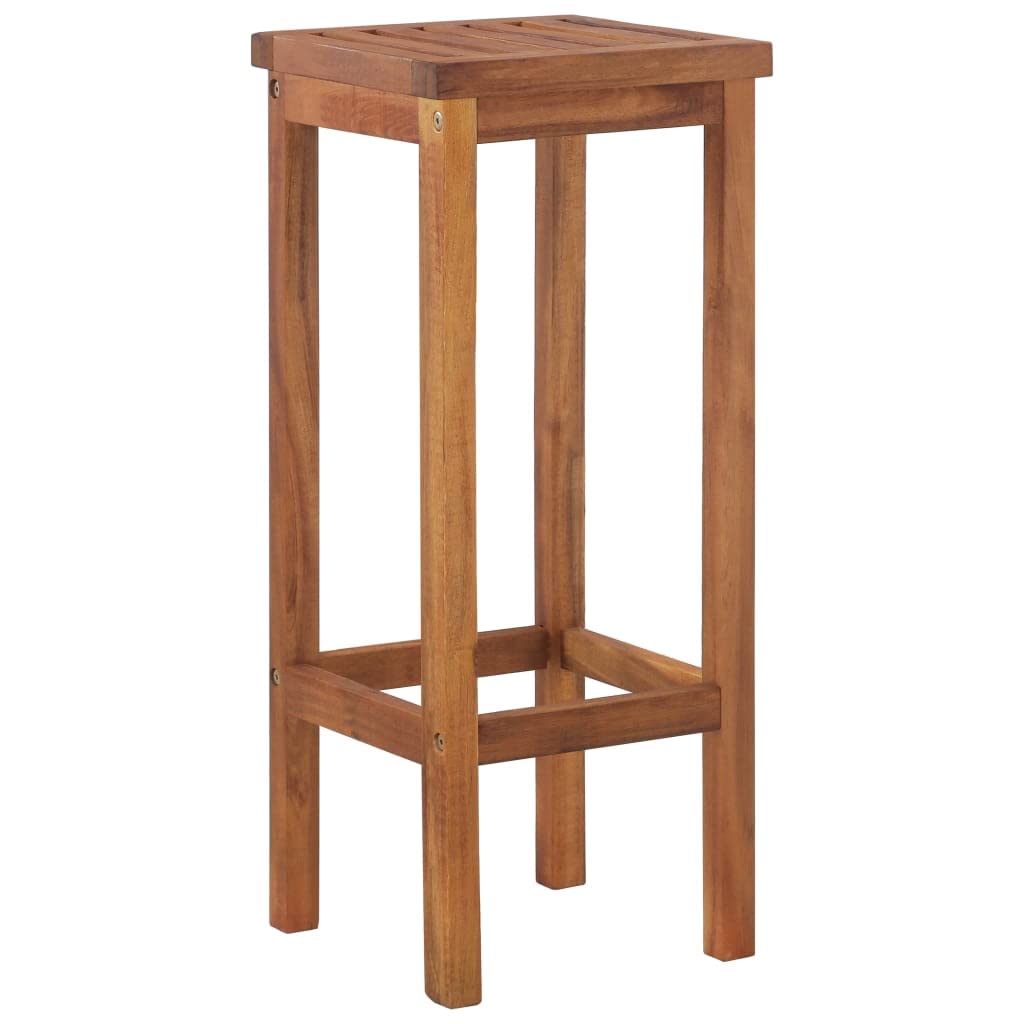 Lot de 2 tabourets de bar en bois massif d'acacia avec repose-pieds pour comptoir de bar ou de cuisine et capacité de charge de 110 kg
