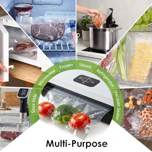 Image of Moretoes 150pcs Vacuum Sealer Bags, Food Saver Bags Quart 8 inch x 12 inch, BPA Free, Pre-cut Commercial Grade Vac Bags for Food Storage, Meal Prep or Sous Vide