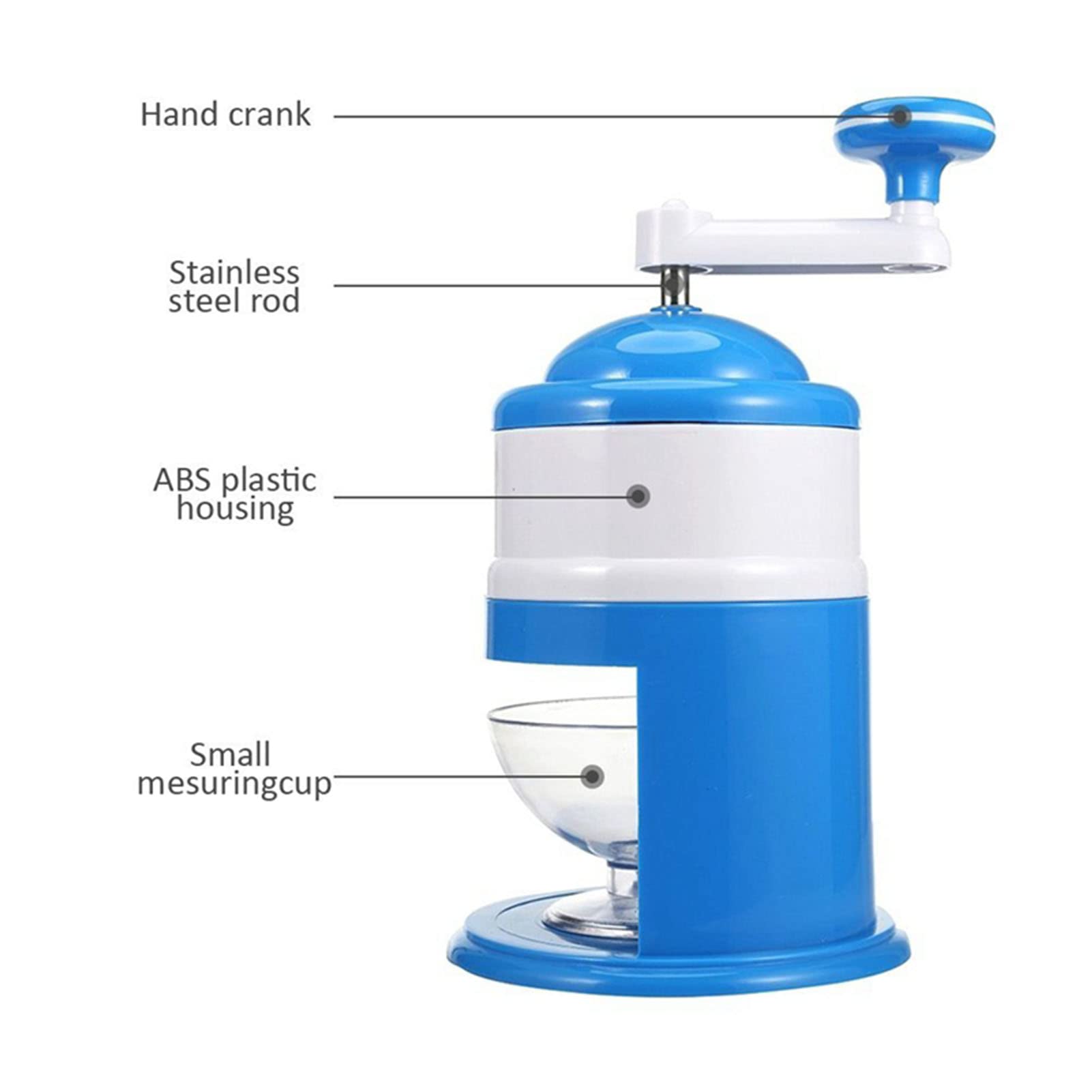 Afeitadora de Hielo con manivela portátil, máquina trituradora de Hielo y Cono de Nieve, máquina trituradora de Hielo Manual, trituradora de Hielo para Bebidas congeladas, cócteles, granizados,