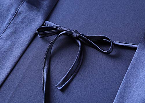 Image of PRODESIGN Satin Kimono Robe Women Long Silky Kimono Bathrobe Sleepwear Wedding Bridesmaid Robe
