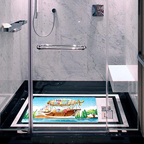 Tapis de bain avec ventouses et trous de drainage pour douche