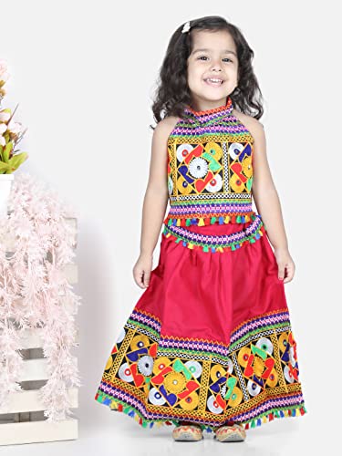 Bandhani halter neck chaniya choli - Pink2