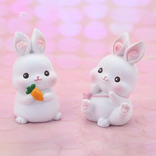 Miniatura 5 de 4 figuras miniatura de conejo de Pascua de BESTOYARD para decoración de conejo, decoración de casa de muñecas, decoración de pascua, decoración de