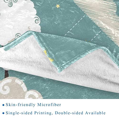 Couverture mouton et lune en polaire microfibre 150x200 cm - 3
