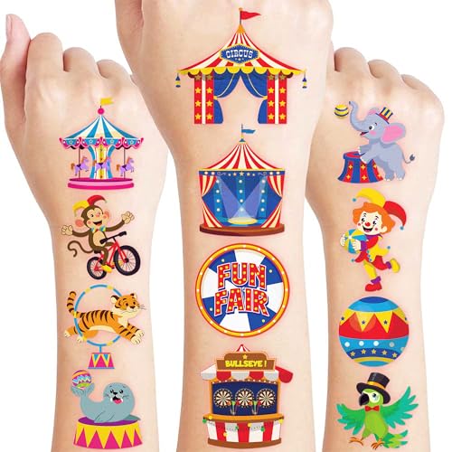 60 PCS Carnival Temporary Tattoos for Kids