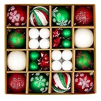 44 stuks kerstballen kerstboom ornamenten ballen set onbreekbare traditionele hangende ornamenten voor bruiloft vakantie feest woondecoratie (E