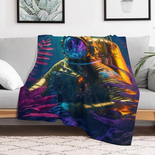 Couverture monde aquatique féerique en flanelle pour nuits sereines