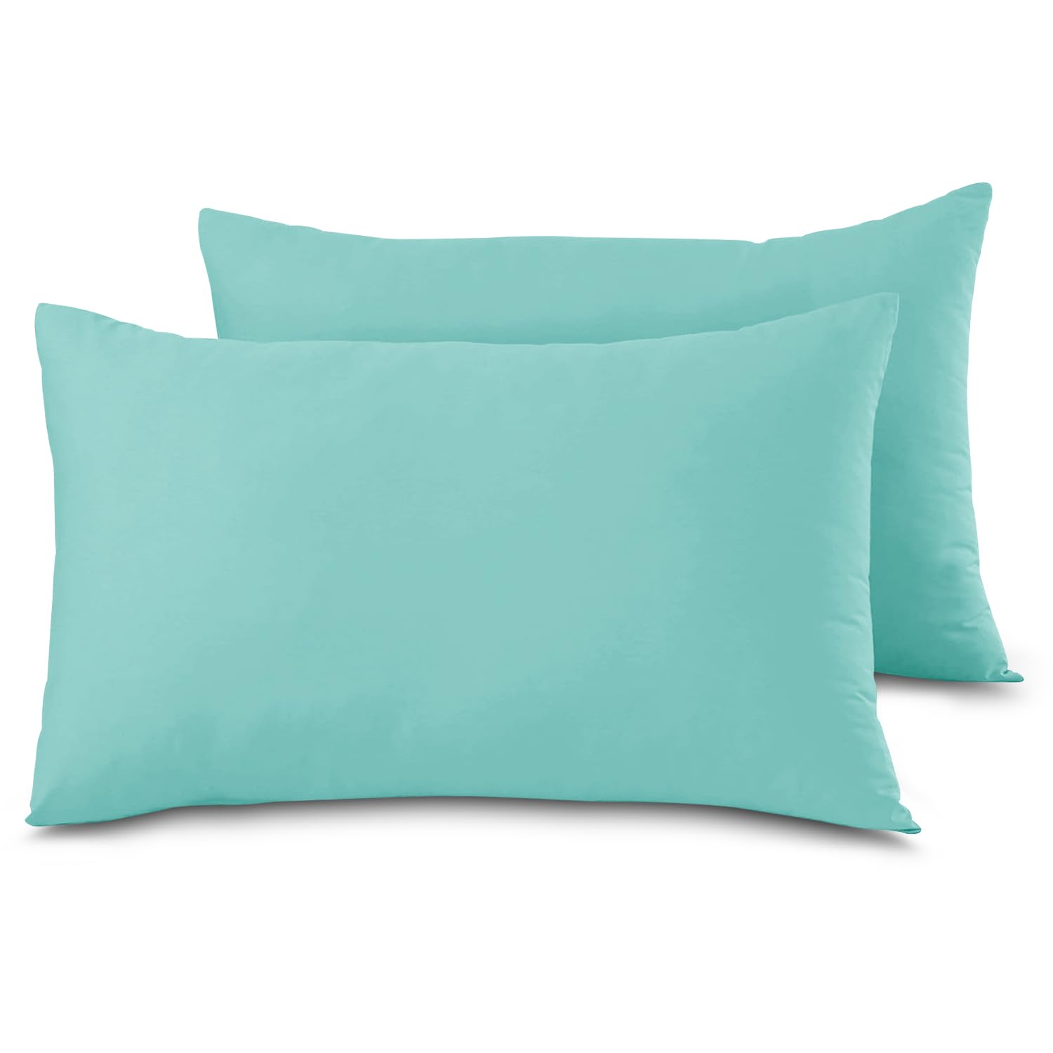Gc Gaveno Cavailia Aqua Housewife Pillow Cases 2 Pack Bedroom | Pillow Covers | Polycotton Plain Dyed Housewife Bedding Pillowcases Pair With Envelope Closure - 48X74cm (Aqua)