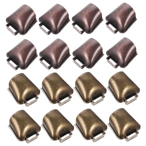 HOOTNEE 16 Pcs Lost Animal Prevention Bells Rustic Copper Cowbells Hanging Decor for Farming