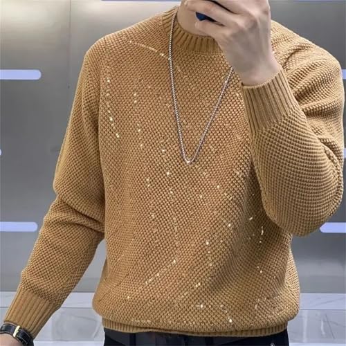 Men's Solid Cashmere Knitting Sweaters Soft Warm O-Neck Casual Pullovers Winter Long Sleeve Tops4