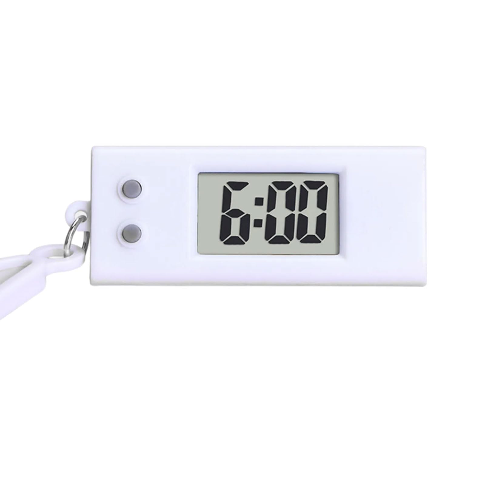 Sanrlo Unisex White# Key Ring,Key Chain,Key Tags,Electronic Watch Keychain Portable Pocket Sized Digital Clock Keyring Accurate Time Display Clock Student Supplies