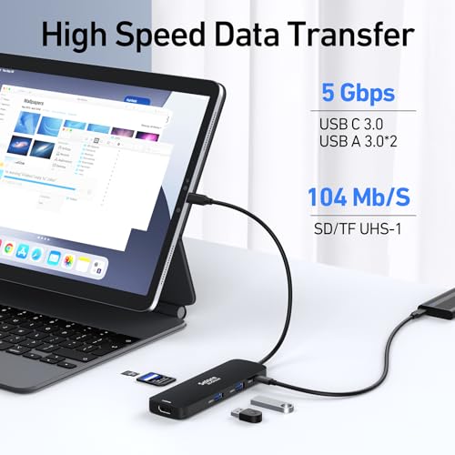 Image of USB C Docking Station Dual HDMI Monitor, USB C to Dual HDMI Adapter with 2HDMI Ports, PD Charging, SD /TF, USB A&C 3.0 Ports, Laptop Docking Station for Dell XPS /HP /Lenovo /Surface /Yoga etc(Black)