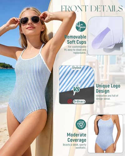 Image of Century Star Women Athletic One Piece Swimsuits-2026 Training Bathing Suits for Teens Juniors