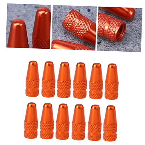 12pcs Tapa de Válvula Francesa para Bicicleta Color Naranja miniatura 2