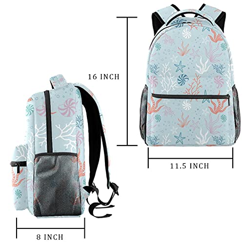 Sac à dos campus étoiles de mer confortable pour garçons et filles