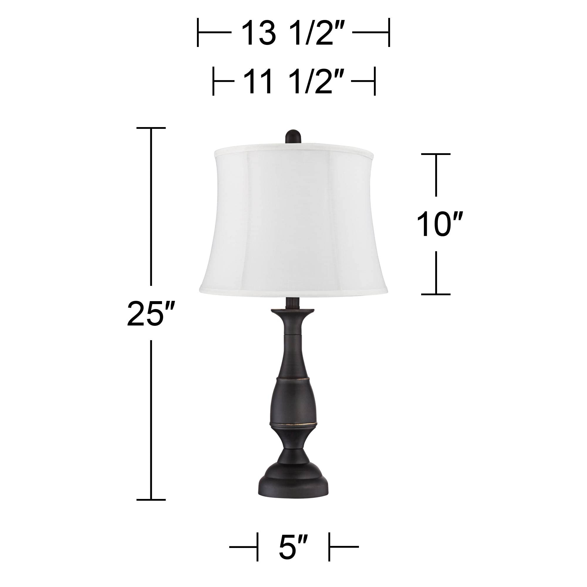 Regency Hill Ben Rustic Farmhouse Traditional Table Lamps 25