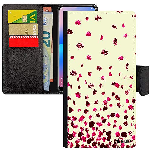 Coque iPhone 15 Pro simili cuir à motif pois colorés pour un style urbain