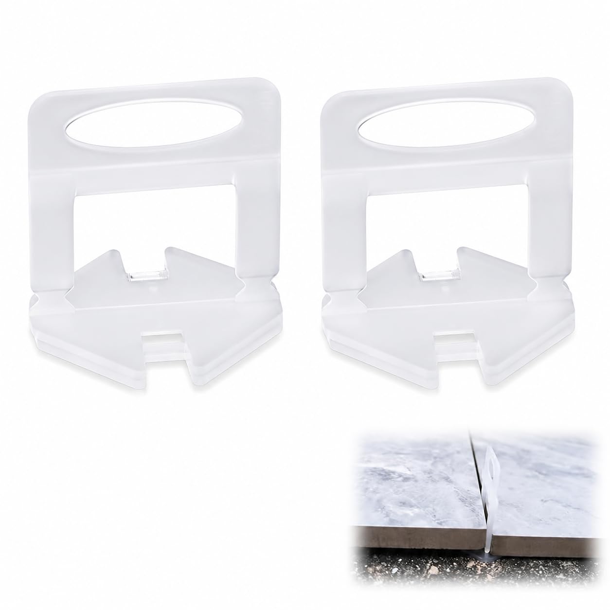 Sistema di livellamento per Piastrelle 200 Pezzi con Clip in PVC per Piastrelle da 1.5mm - Accessori per Pavimenti e pareti - Facile da Usare per Una Finitura Perfetta