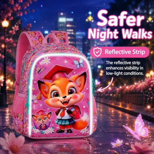 Image of AGSDON 3PCS Backpacks for Girls, 16 inch Elementary Kids Backpack Preschool School Bookbags and Lunch Box