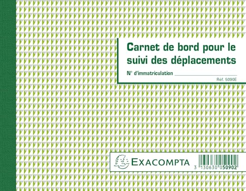 Exacompta - Ref.5090E - Pack mit 5 Fahrten-Trackern - 64 Seiten - ermöglicht das Aufzeichnen der Fahrer-Identität, Datum, Start- und Ankunftszeit - 148 x 190 mm -