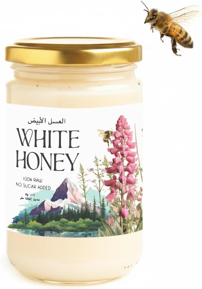 100% Pure, Raw Honey Jar No Sugar Added | Kyrgyzstan Honey Non-GMO | Daily Wellness Support (450gr)