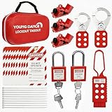 Young Dance Electrical Lockout Tagout Kit -Lock Out Tag Kits for OSHA Compliance with Hasps,Universal Circuit Breaker Locks, Loto Tags,Safety Padlock(2 Keys Per Lock) for Safe Electrical Lockouts