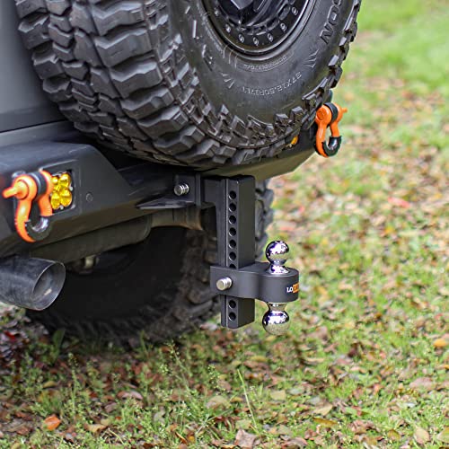 Locame Adjustable Trailer Hitch, Fits 2-Inch Receiver Only, 10-Inch Drop/Rise Aluminum Drop Hitch,12,500 Lbs Gtw-Tow Hitch For Heavy Duty Truck With Double Stainless Steel Locks, Black, Lc0023 #TOP3