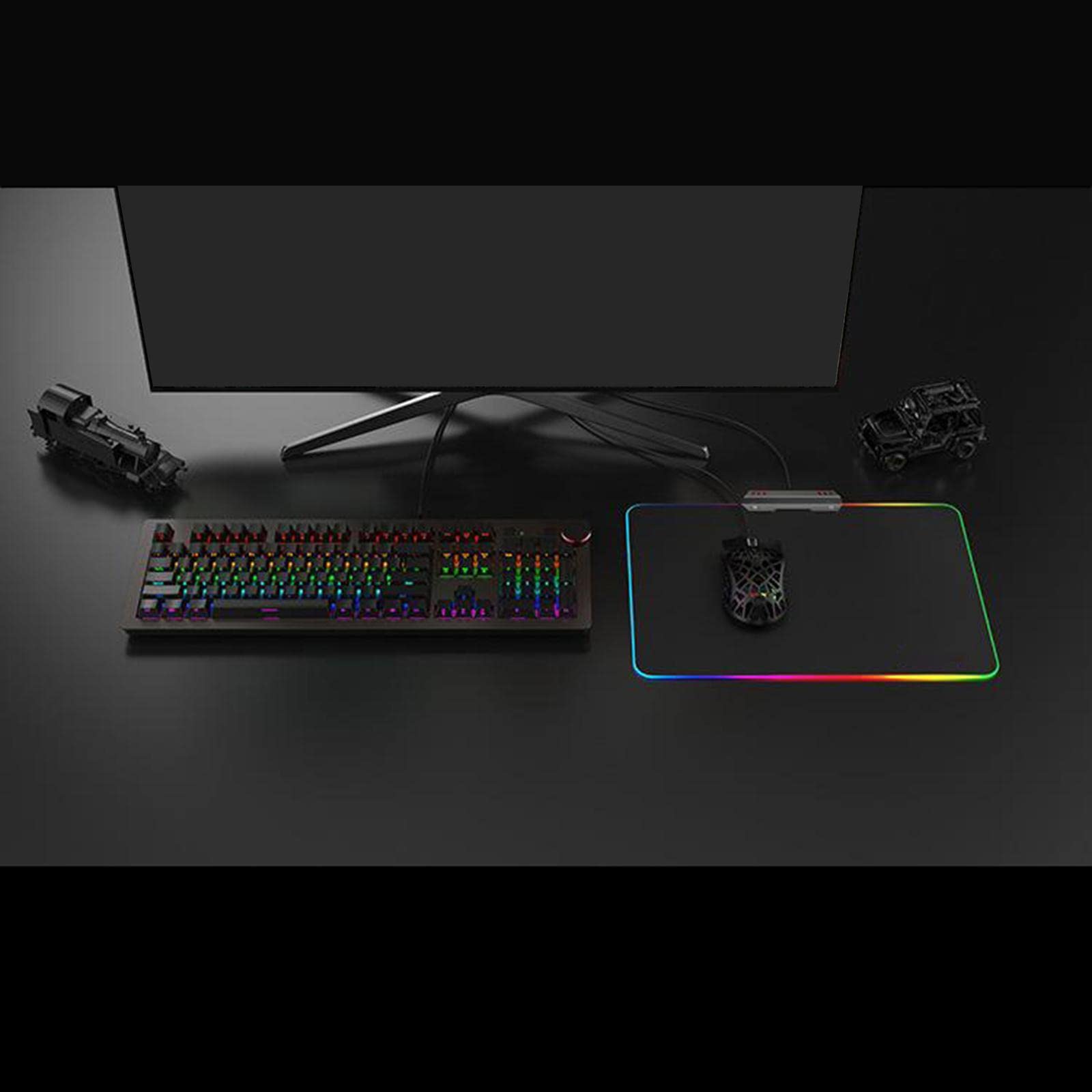 5 set di mouse da gioco RGB ultraleggero con design a nido d'ape cablato per computer nero