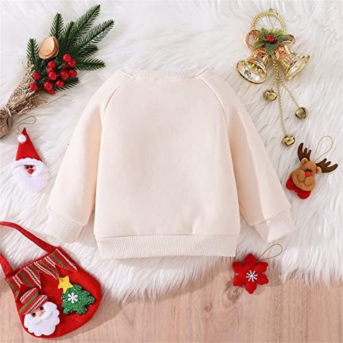 Jersey De Navidad Para Niña - Manga Larga, Cuello Redondo, Estampado De Letras, Ligero Y Cómodo Para Días Fríos