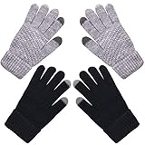 ZSWQ Guantes Touch Screen para Mujer/Hombre Guantes De Invierno De Punto con Pantalla Táctil Guantes Abrigadores Guantes Termicos para El Clima Frío Al Aire Libre, Conducir Antiviento Regalo Ideal