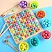 N/U Holzperlen Brettspiel, Montessori Pädagogisches Holzspielzeug Perlen Spiel Puzzle Brett Holzperlen Regenbogenspielzeug Matching Spiel Memory Toy Jigsaw Brettspiel