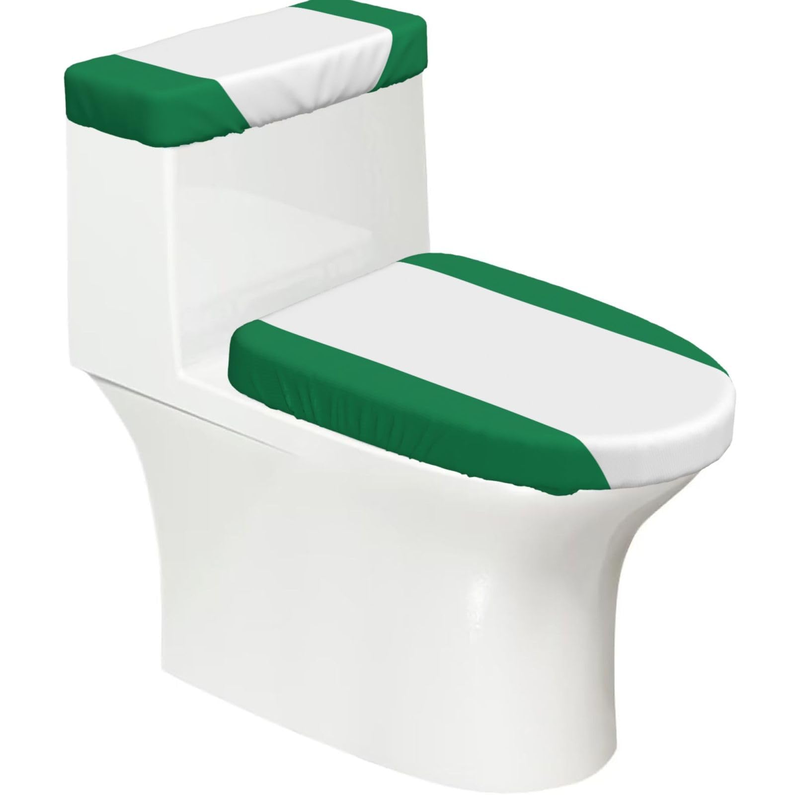 Flag Of Nigeria Print Bathroom Decor Toilet Lid Cover And Tank Covers, Restroom Accessories Fits Most Round